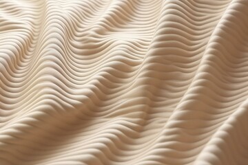 Textile banner in beige with ripples and tactile surface texture. Generative AI