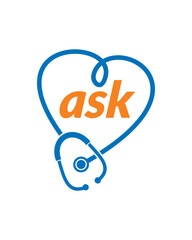 ask doctor logo , stethoscope logo