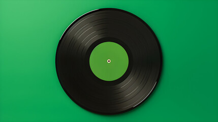 green vinyl record with green background