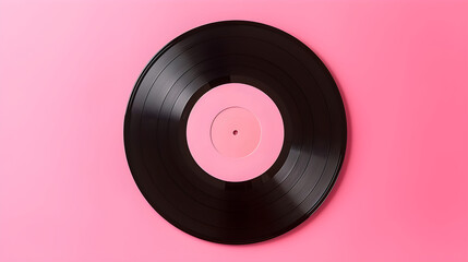pink vinyl record with pink background