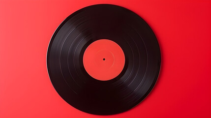 red vinyl record with red background