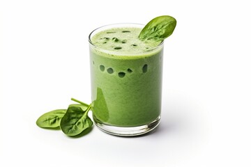 Green smoothie in a glass isolated on a white background, healthy green smoothies in the glass isolated, healthy drinks