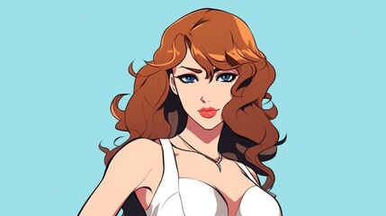 Fictitious beautiful anime model AI generative