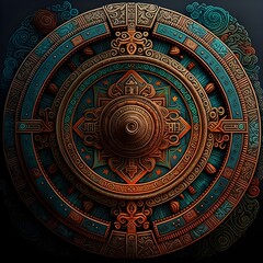 mandala with mayan design realistic 