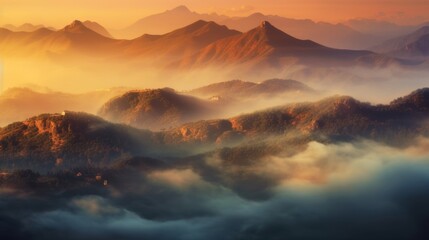 Fototapeta premium Beautiful mountain landscape in the dusk.