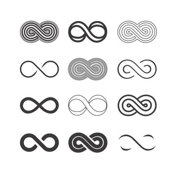infinity symbols set vector design
