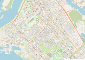 Fototapeta na wymiar Map of Abu Dhabi, capital of United Arab Emirates