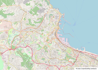 Fototapeta premium Map of Algiers, capital of Algeria