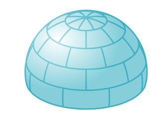 Vereinfachte darstellung eines iglus als vektorgrafik, interessante abstrakte abbildung