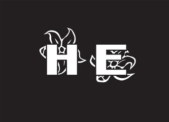 HE logo make in illustrator