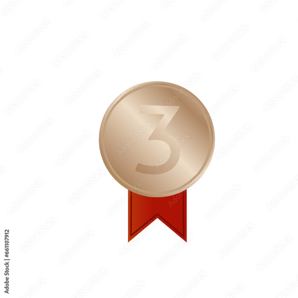 Sticker bronze medal badge