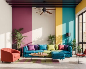 Industrial Living Room Interior in Mexico generative ai - 661108353
