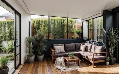 Outdoor kussens A Rainbow of Eclectic Style: A Sydney Sunroom Interior generative ai © Wendell Maddox