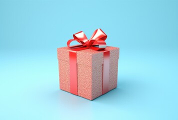 Obraz premium gift box with ribbon isolated on pastel background