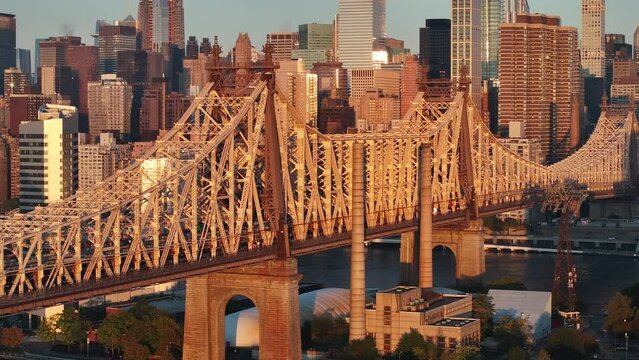 Aeerial View - Queensboro Bridge - New York City - sunrise
