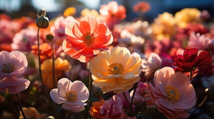 Obraz na płótnie Canvas Close-up photo of flowers in the flower garden.