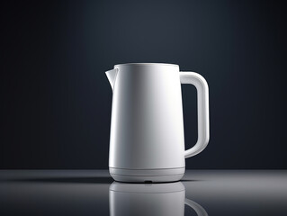 Professional photo of electric kitchen kettle teapot with studio light on solid color background