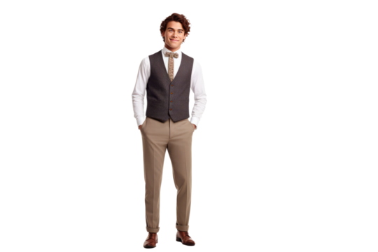 A happy young handsome professor focused on teaching