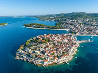 Fotobehang Croatia - Dalmatia - Primosten amazing landscape from drone view, this is the most amazing peninsula in Croatia © SAndor