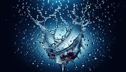 Clear Water Splash in a shape of wine glass