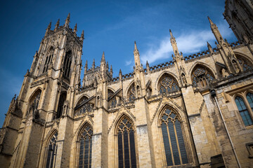 Fototapeta na wymiar The main facade of York Minster in North Yorkshire