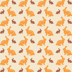 Easter Bunny Rabbit seamless repeating pattern vector illustrator background