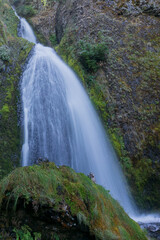 Beautiful cascading Wahkeema Falls in the Columbia River Gorge in Oregon.