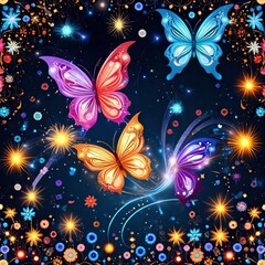 seamless background with butterflies