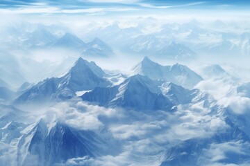 A Captivating Aerial View of Snow-Covered Mountains.