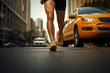 Foto op Plexiglas A lonely runner on the street © JCIPhoto