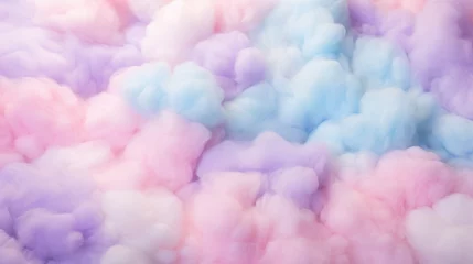 Poster Colorful cotton candy in soft pastel color background, romantic pastel texture background. © Jasper W