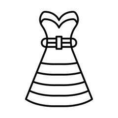 Strapless Dress Icon Design
