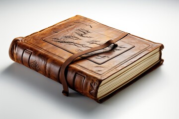 Obraz premium Old book isolated on a white background. 3d render image. Bible, quran or torah.
