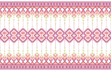 Geometric ethnic oriental pattern traditional Design for background,carpet,wallpaper,clothing,wrapping,Batik,fabric,Vector embroidery style. 