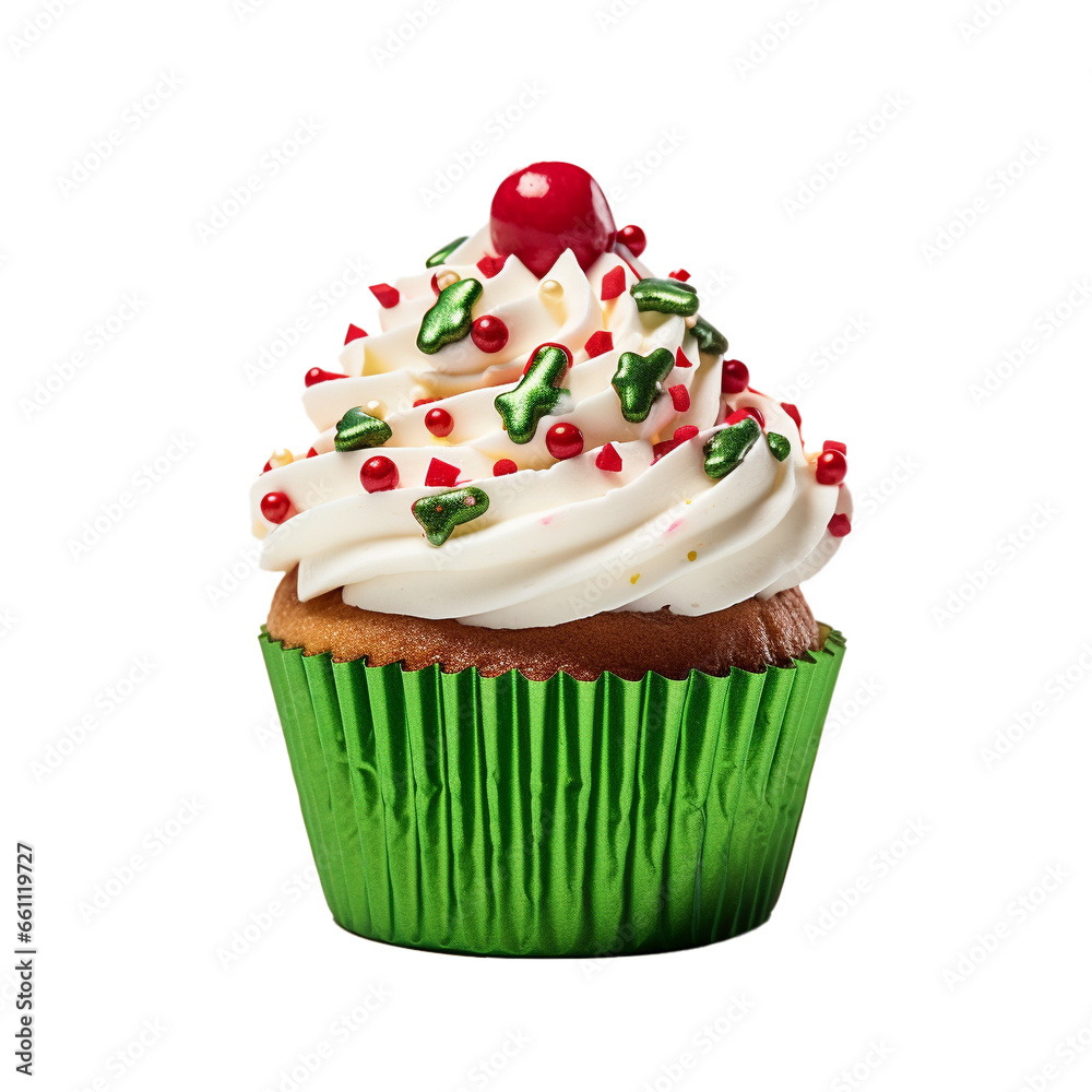 Wall mural Cupcake with Christmas decor