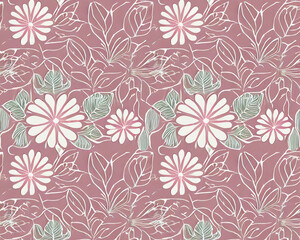 Seamless pink floral pattern