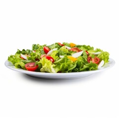 A fresh and colorful salad with tomatoes and lettuce