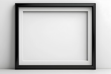 simple black picture frame landscape orientation solid white background 8k 