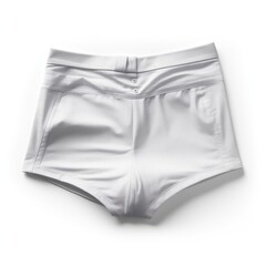 A pair of white women's panties on a plain white background