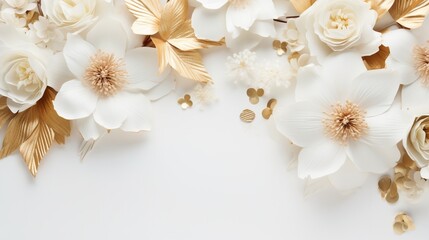 white frangipani flowers isolated on white background