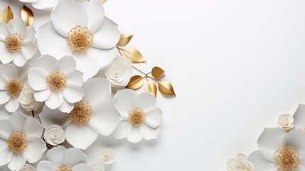 white frangipani flowers isolated on white background