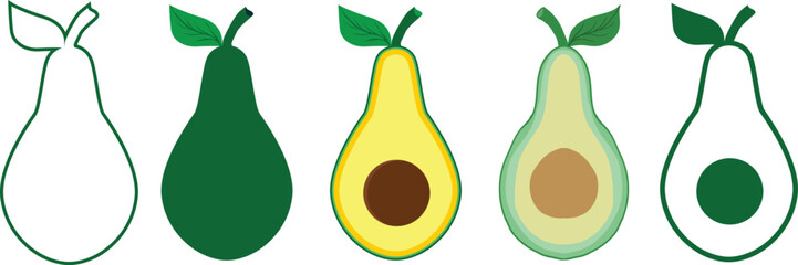 Green avocado, tropical healthy food