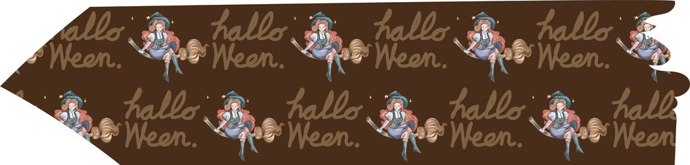 Halloween washi tape on transparent background.