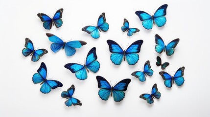 Nature's Artistry: Butterflies isolated on white – perfect for adding elegance to your design or project
