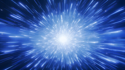 The expanse of the universe, revealing blue galaxies whit stars. Generative AI