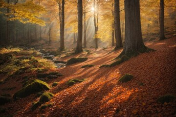 Obraz premium Progressive visualization The breathtaking beauty of forest. ai generative