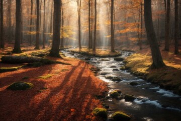 Obraz premium Progressive visualization The breathtaking beauty of forest. ai generative