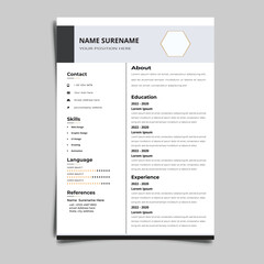 Fototapeta premium Professional Resume CV vector Graphic Templates