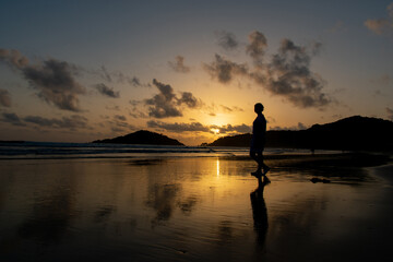 Senset scene from Palolem beach, South Goa, India.