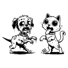 Zombie cat and dog 1